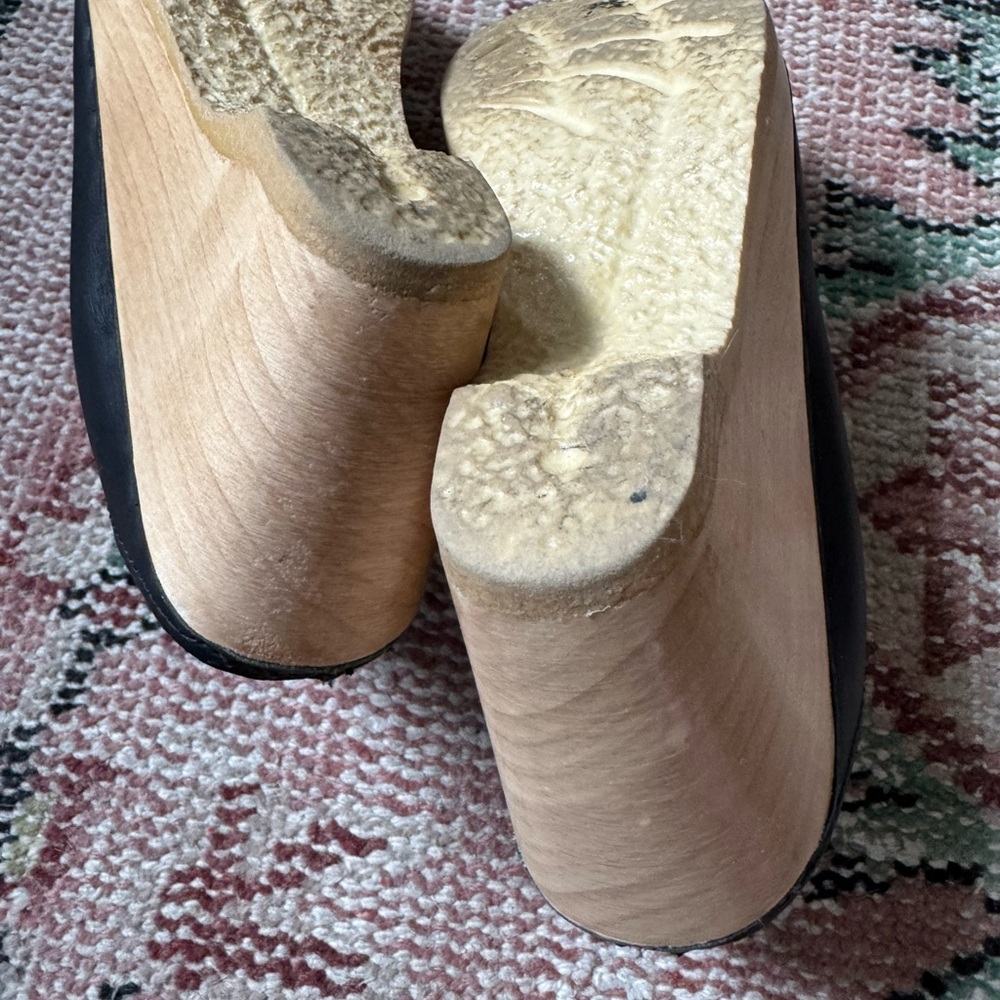 No 6 Black Leather New School Clogs Size 38 - Picture 5 of 10